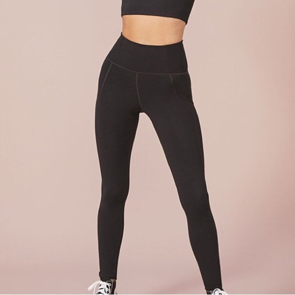 Girlfriend Collective Black High Waisted Ankle Leggings Size Small